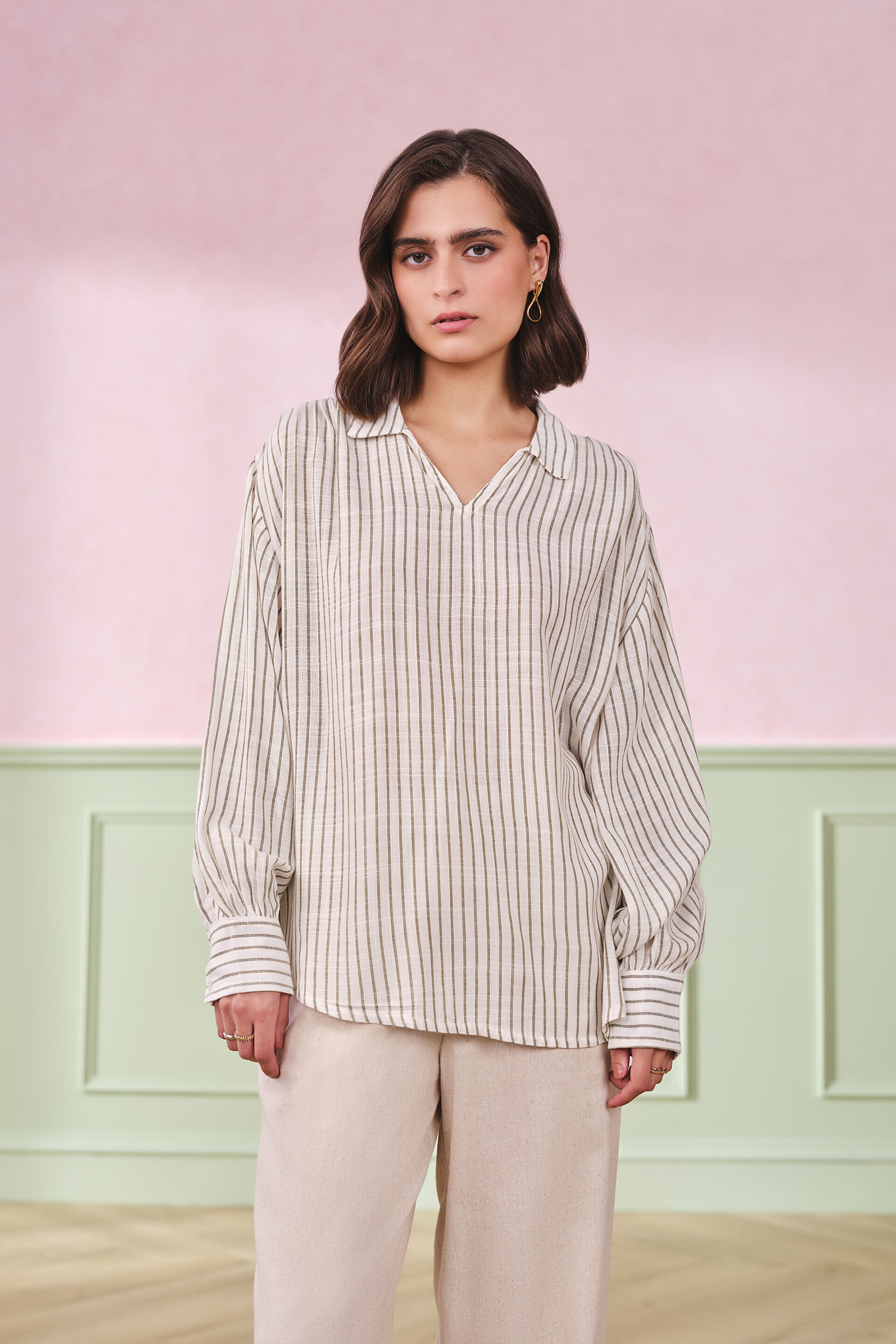 Willow Whisper Cotton Blend Top, White, image 1